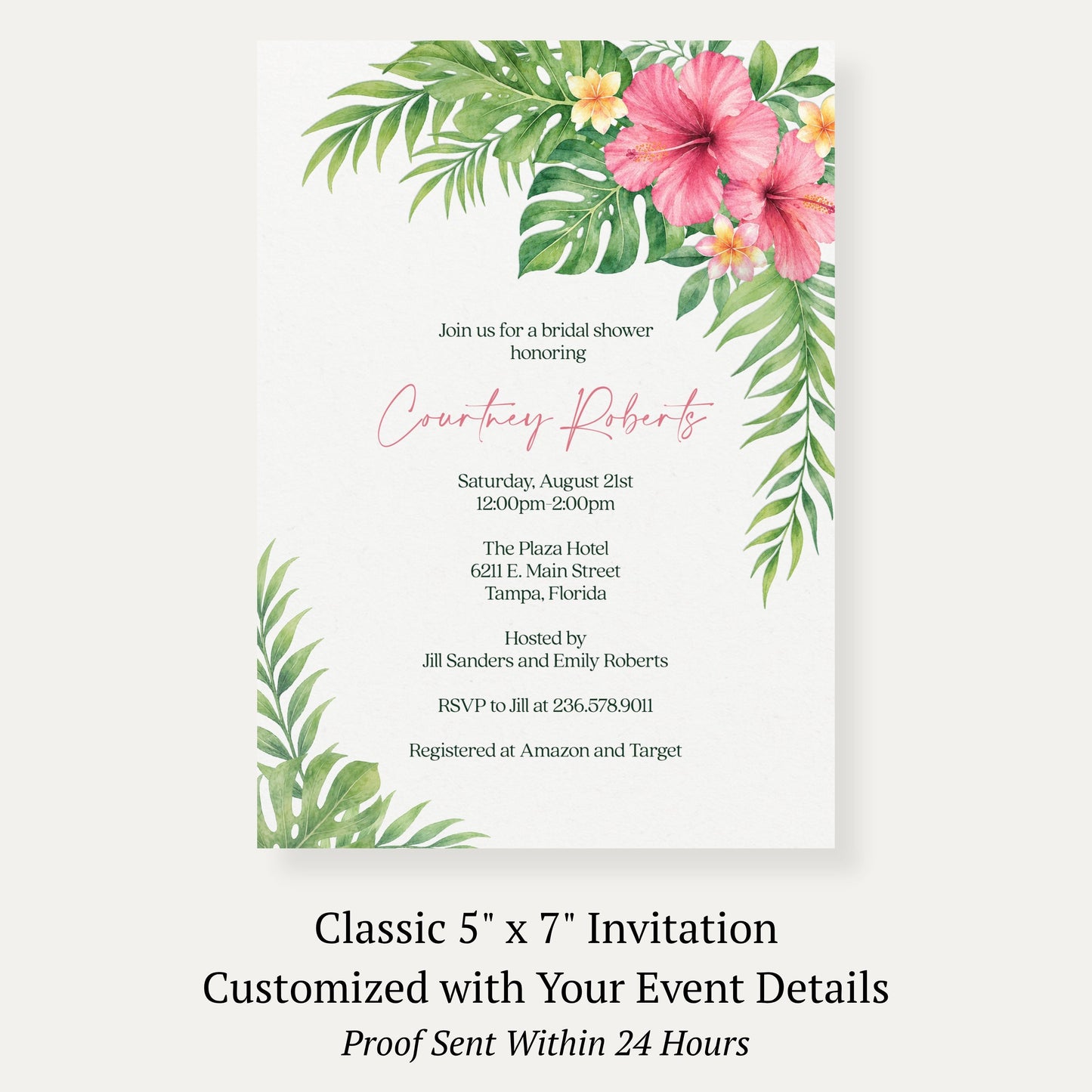 Tropical Bridal Shower Invitation
