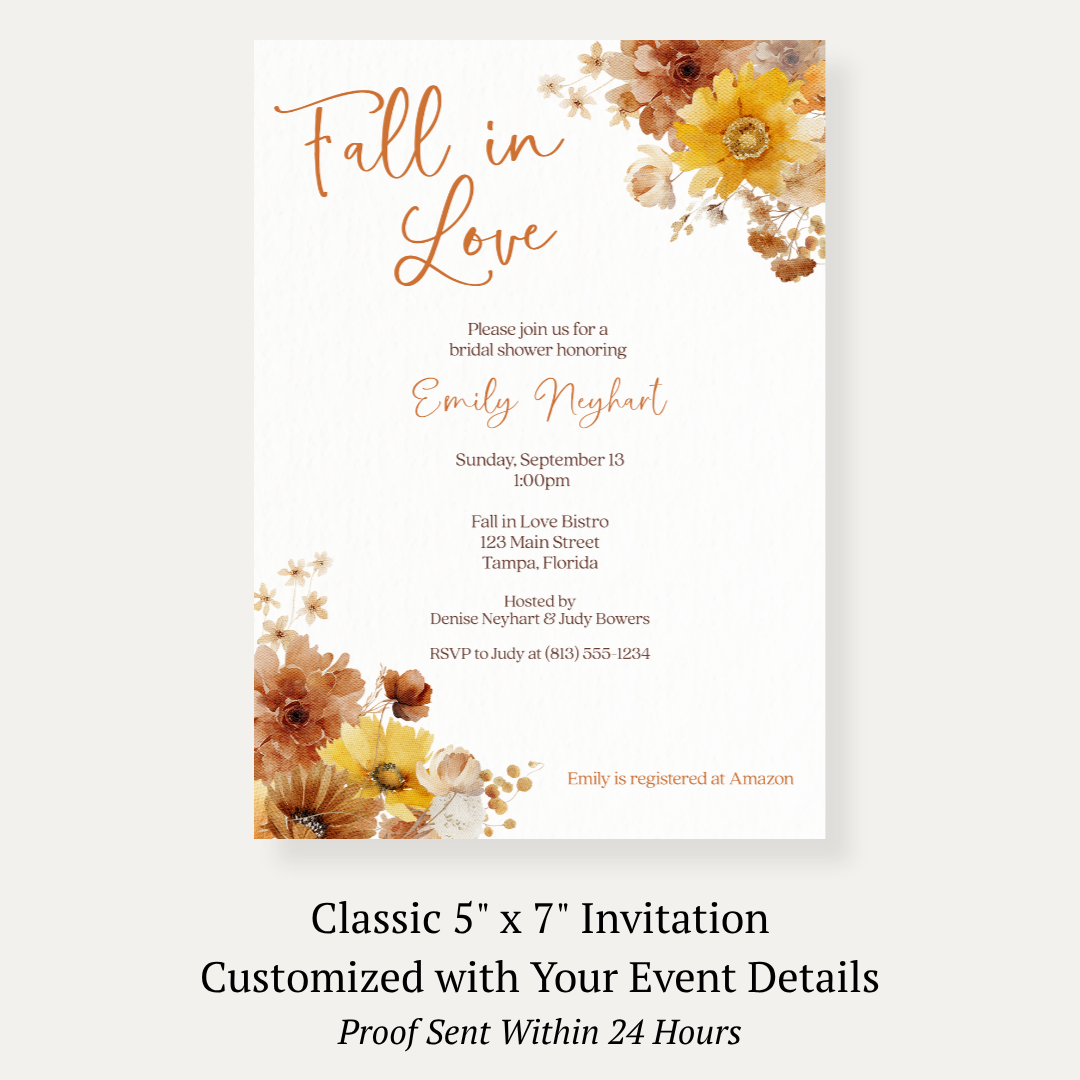 Fall Blooms Bridal Shower Invitation