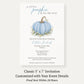 Painted Pumpkin Blue Baby Shower Invitation