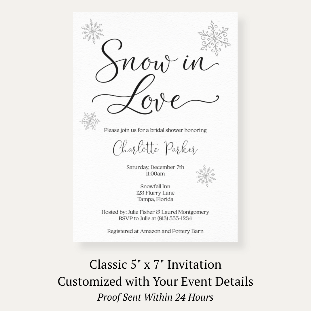 Snow in Love Bridal Shower Invitation
