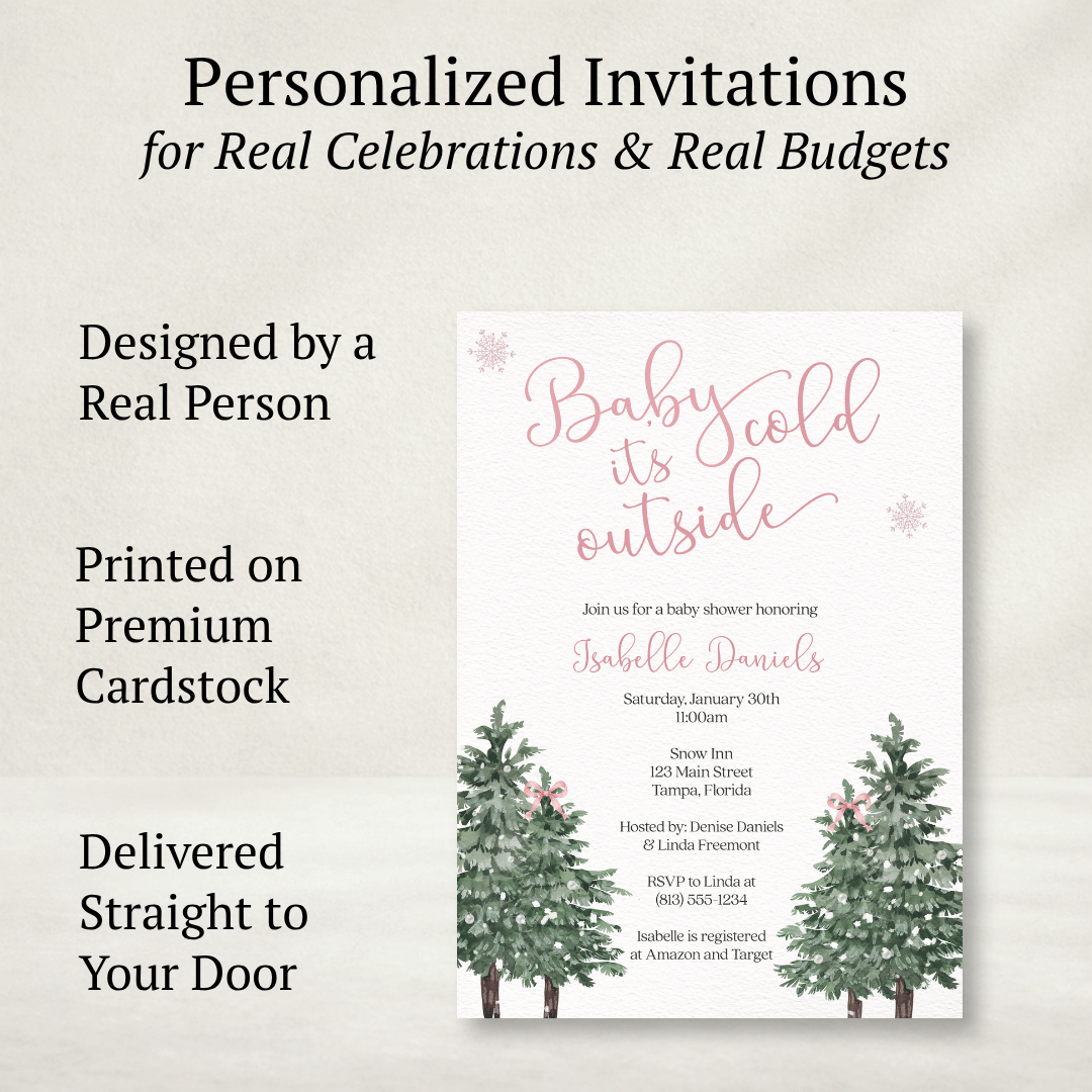 Baby It's Cold Outside Girl Baby Shower Invitation