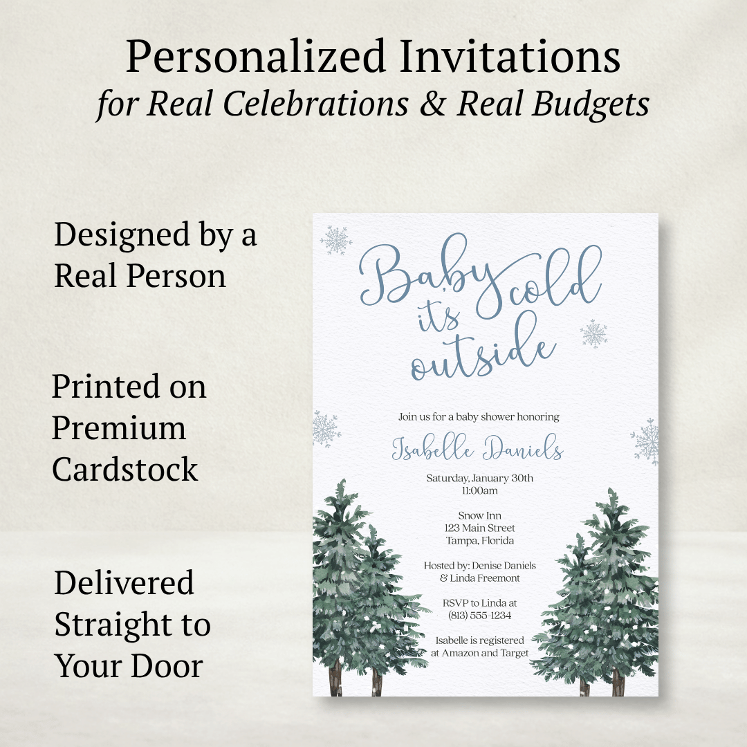 Baby It's Cold Outside Boy Baby Shower Invitation