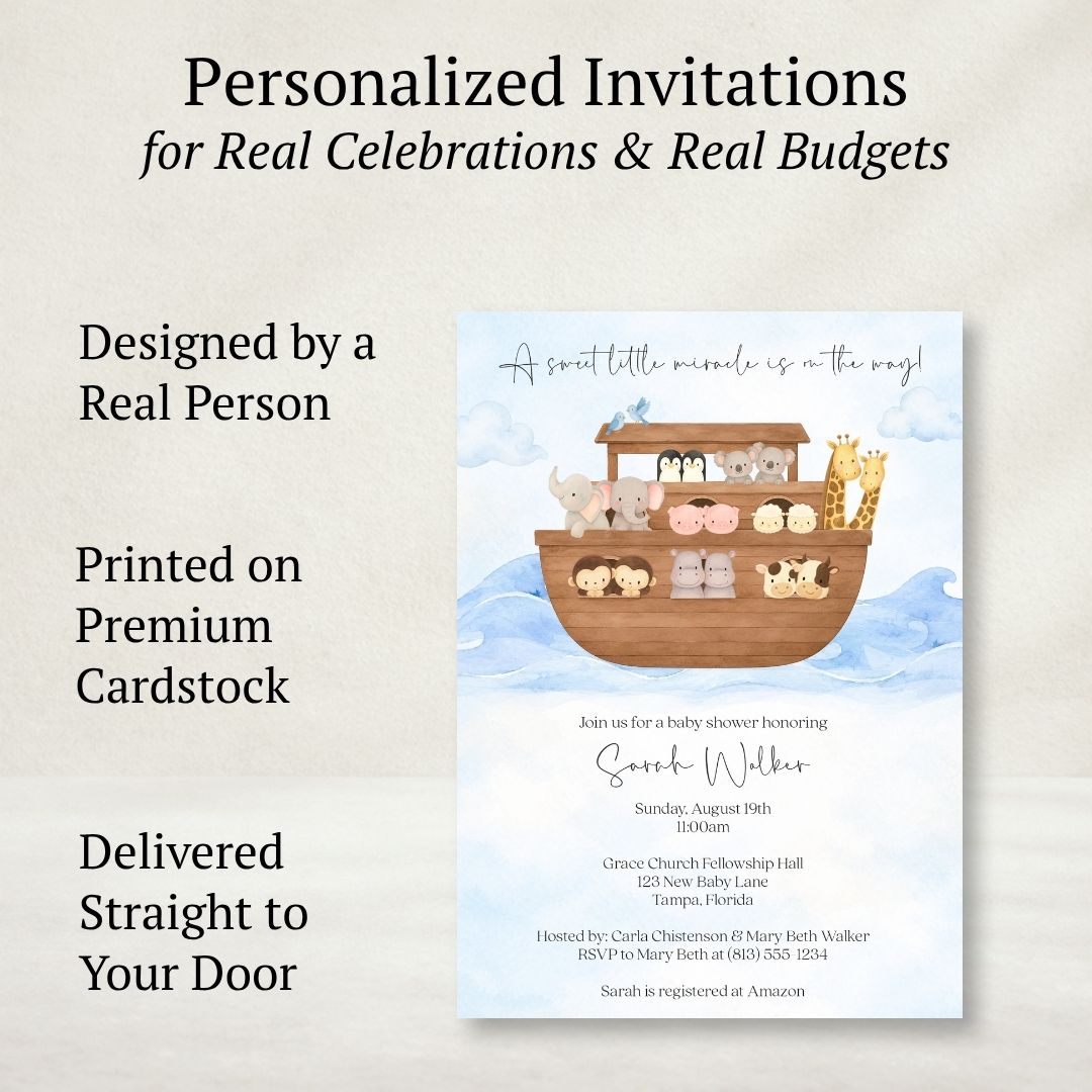 Noah's Ark Baby Shower Invitation