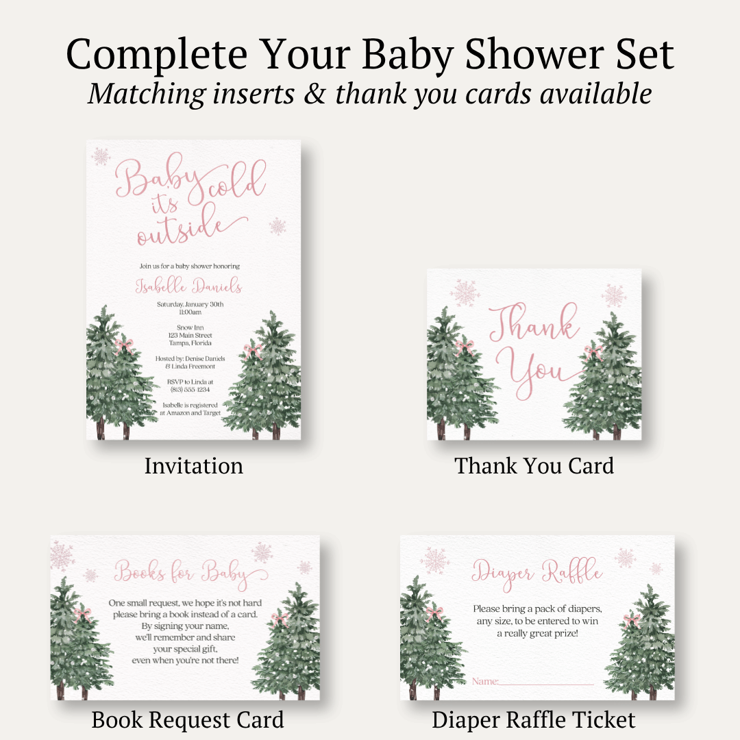 Baby It's Cold Outside Girl Baby Shower Invitation