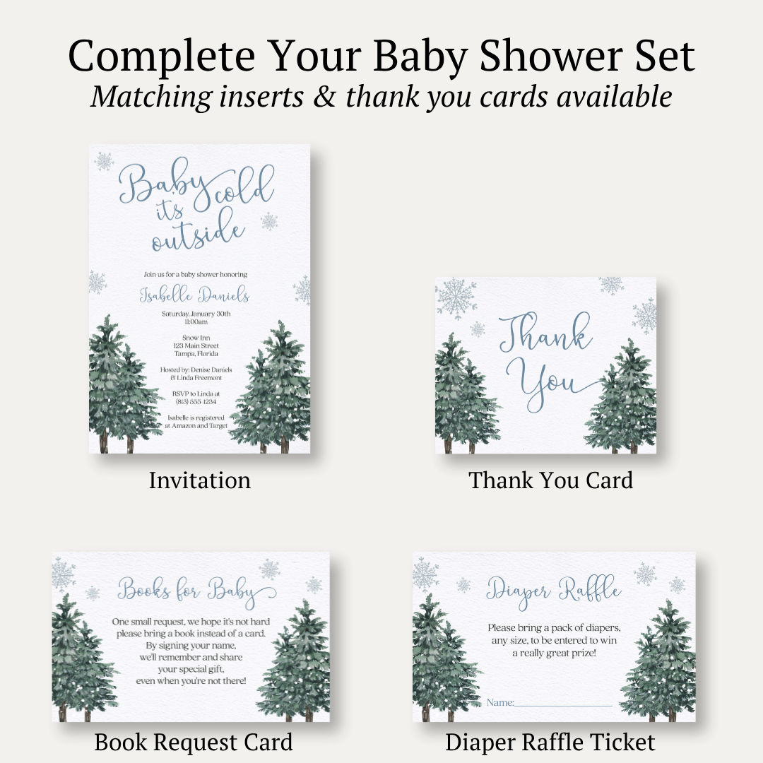 Baby It's Cold Outside Boy Baby Shower Invitation