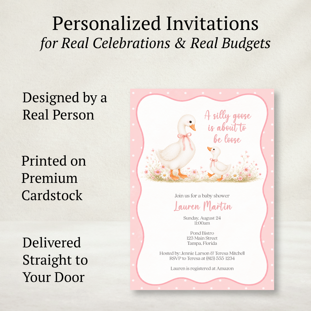 Silly Goose Baby Shower Invitation - Girl