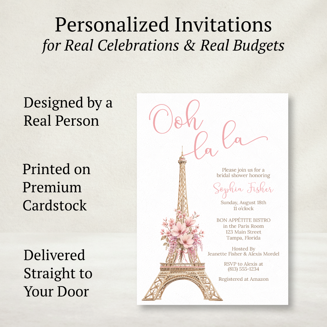 Paris Love Story Bridal Shower Invitation