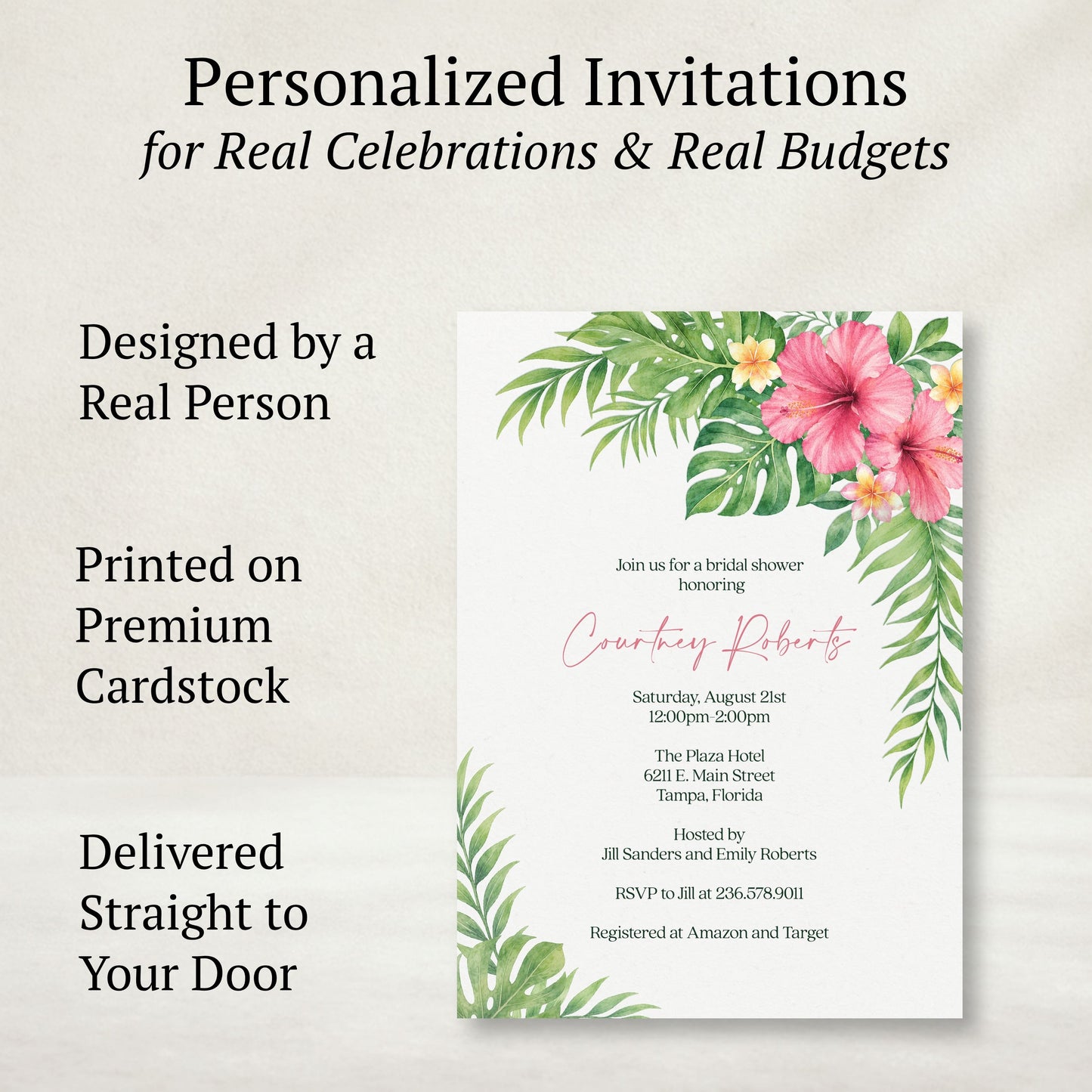 Tropical Bridal Shower Invitation