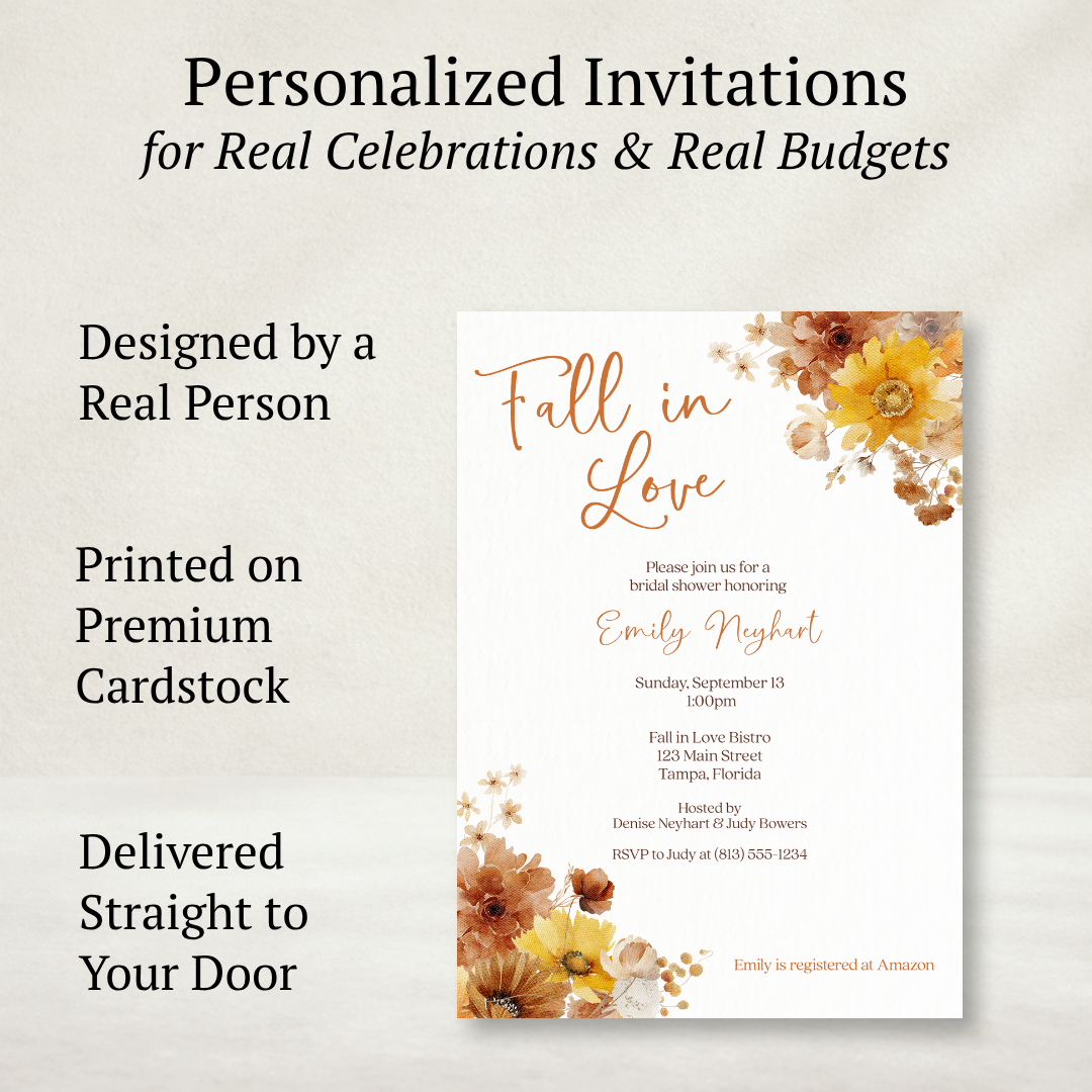 Fall Blooms Bridal Shower Invitation