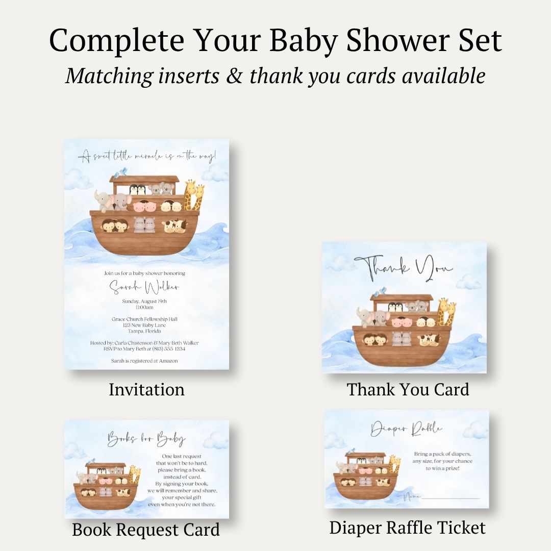 Noah's Ark Baby Shower Invitation