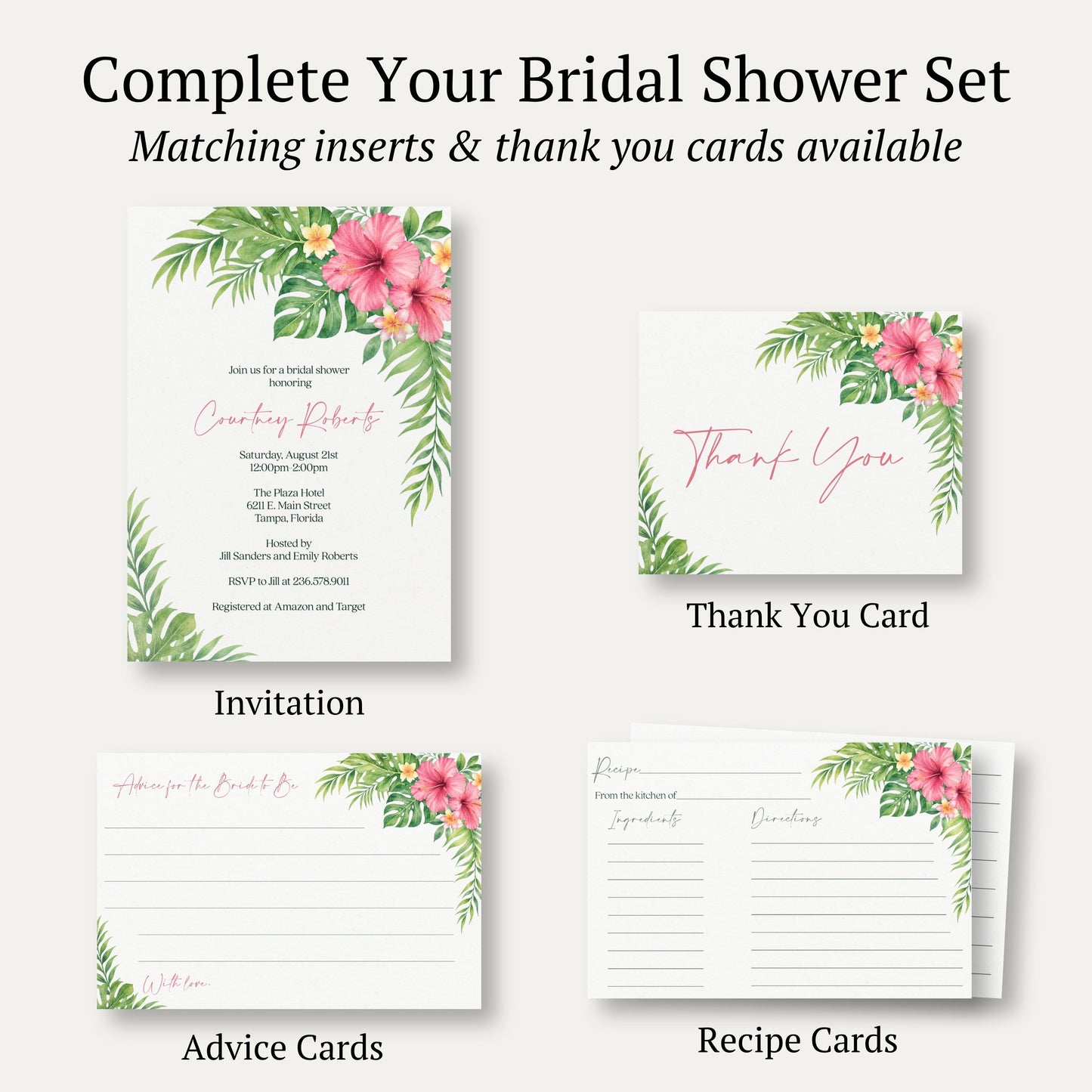 Tropical Bridal Shower Invitation