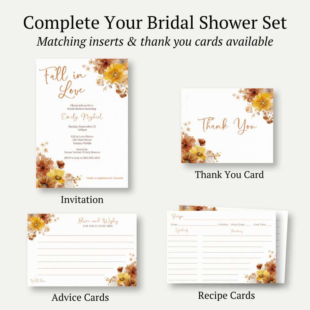 Fall Blooms Bridal Shower Invitation
