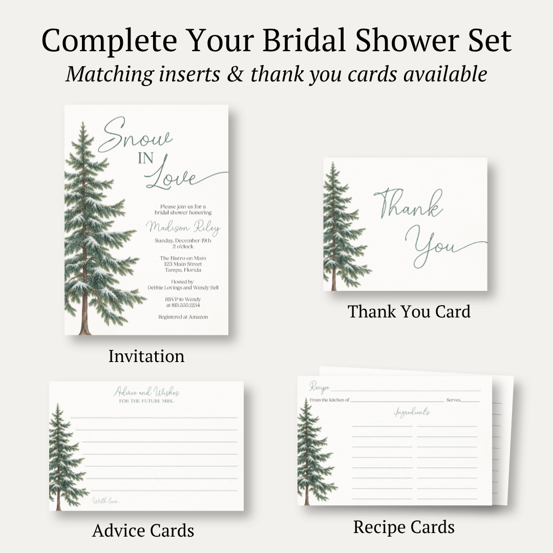 Snow in Love (Trees) Bridal Shower Invitation