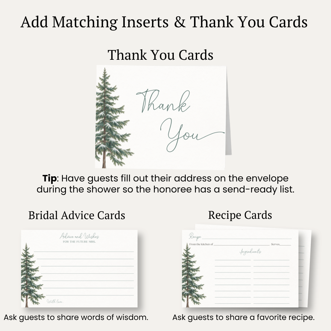 Snow in Love (Trees) Bridal Shower Invitation