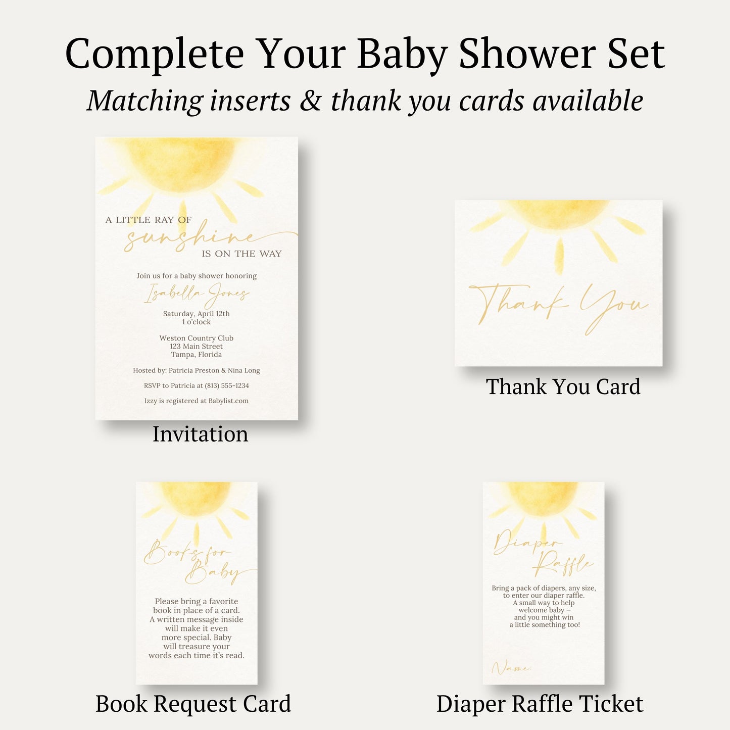 A Little Ray of Sunshine Baby Shower Invitation
