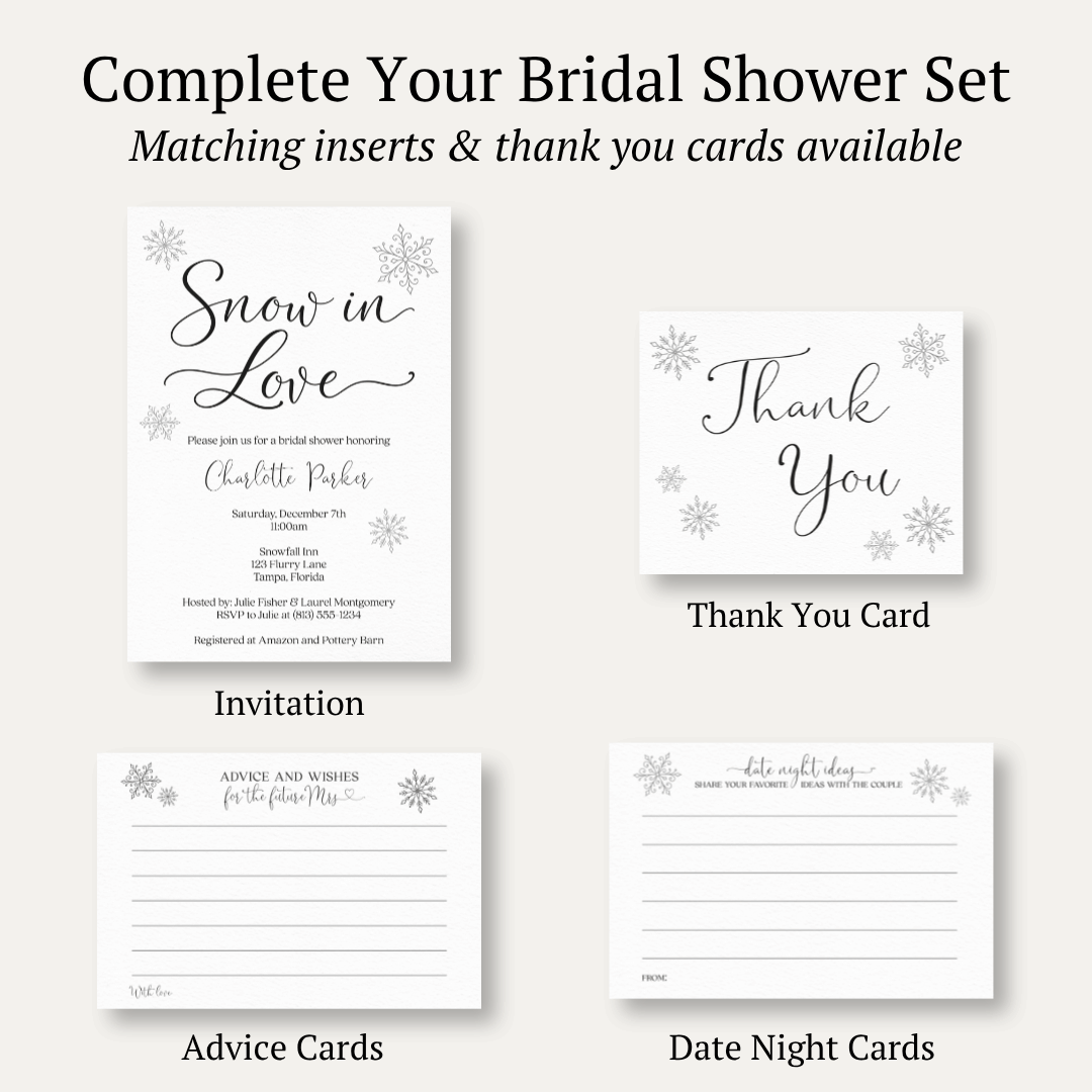 Snow in Love Bridal Shower Invitation
