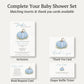Painted Pumpkin Blue Baby Shower Invitation