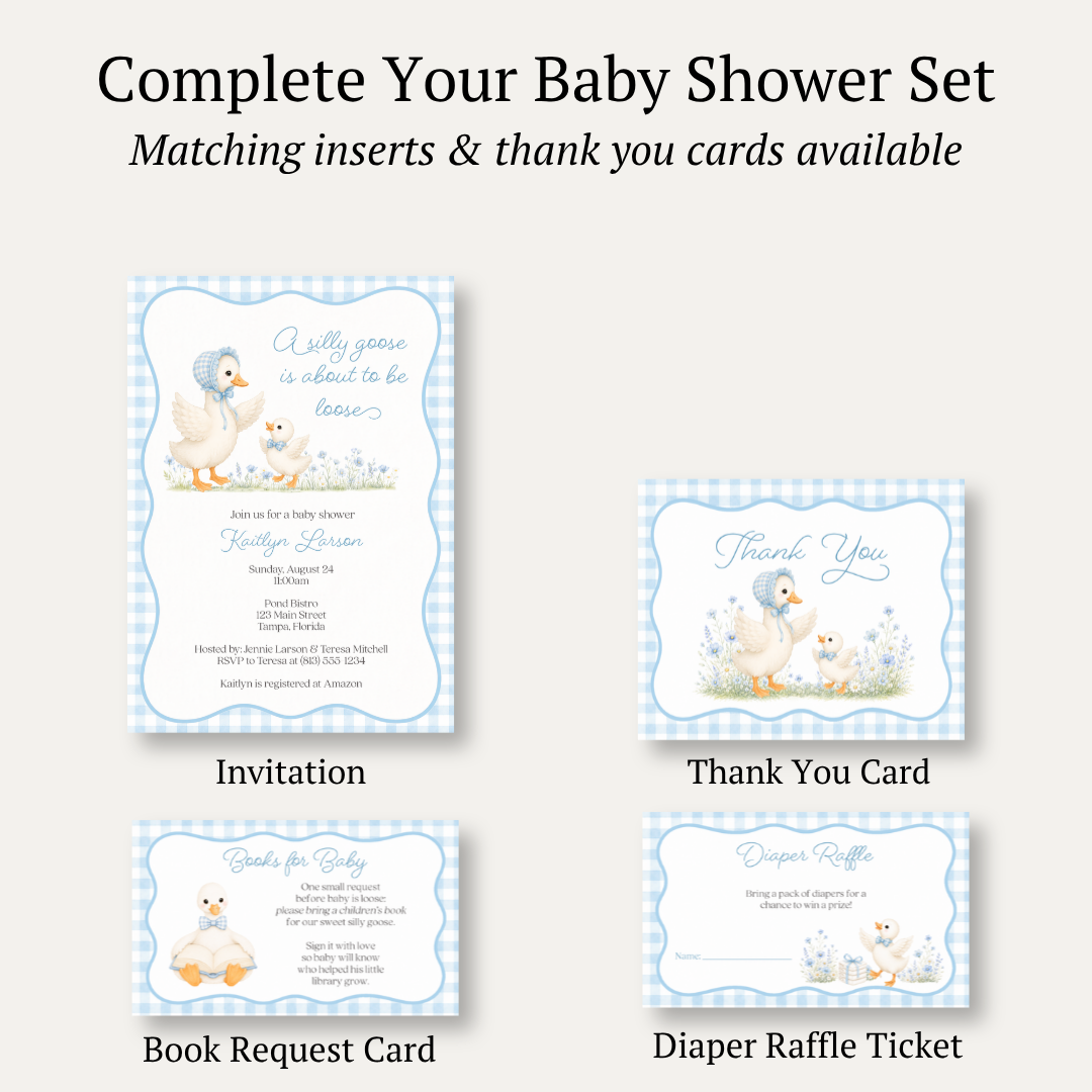 Silly Goose Baby Shower Invitation - Boy