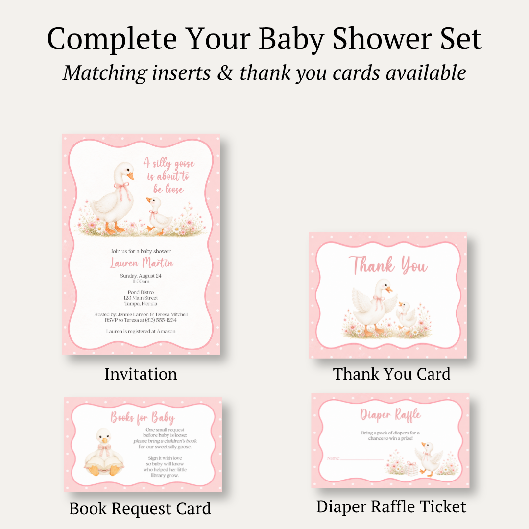 Silly Goose Baby Shower Invitation - Girl