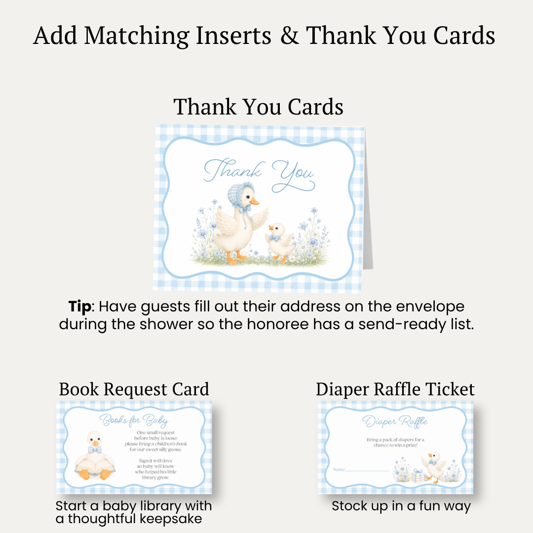 Silly Goose Baby Shower Invitation - Boy