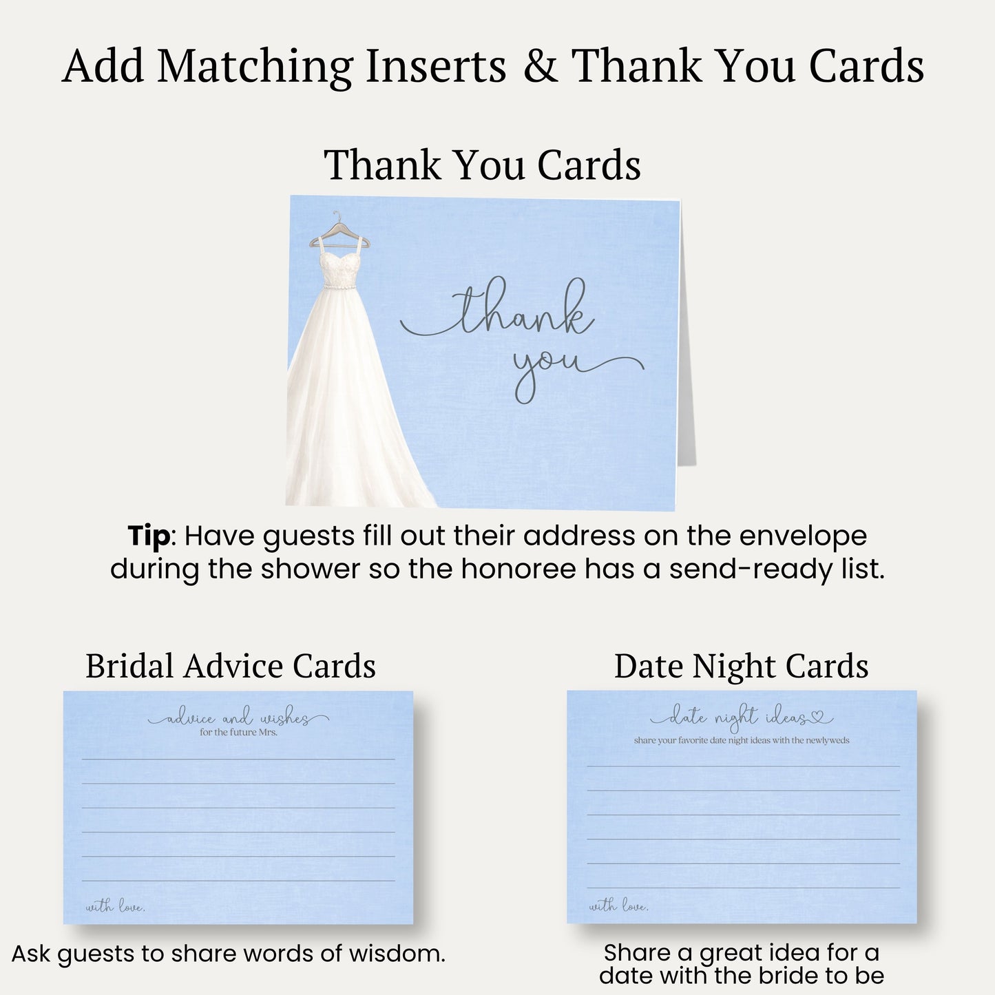 Something Blue Bridal Gown Bridal Shower Invitation