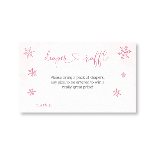 Little Snowflake Pink Diaper Raffle Ticket
