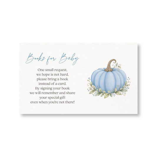 Painted Pumpkin Blue Bring a Book Card