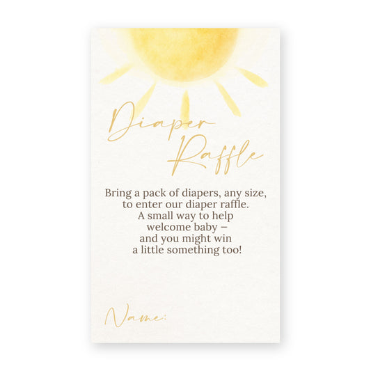 A Little Ray of Sunshine Diaper Raffle Ticket