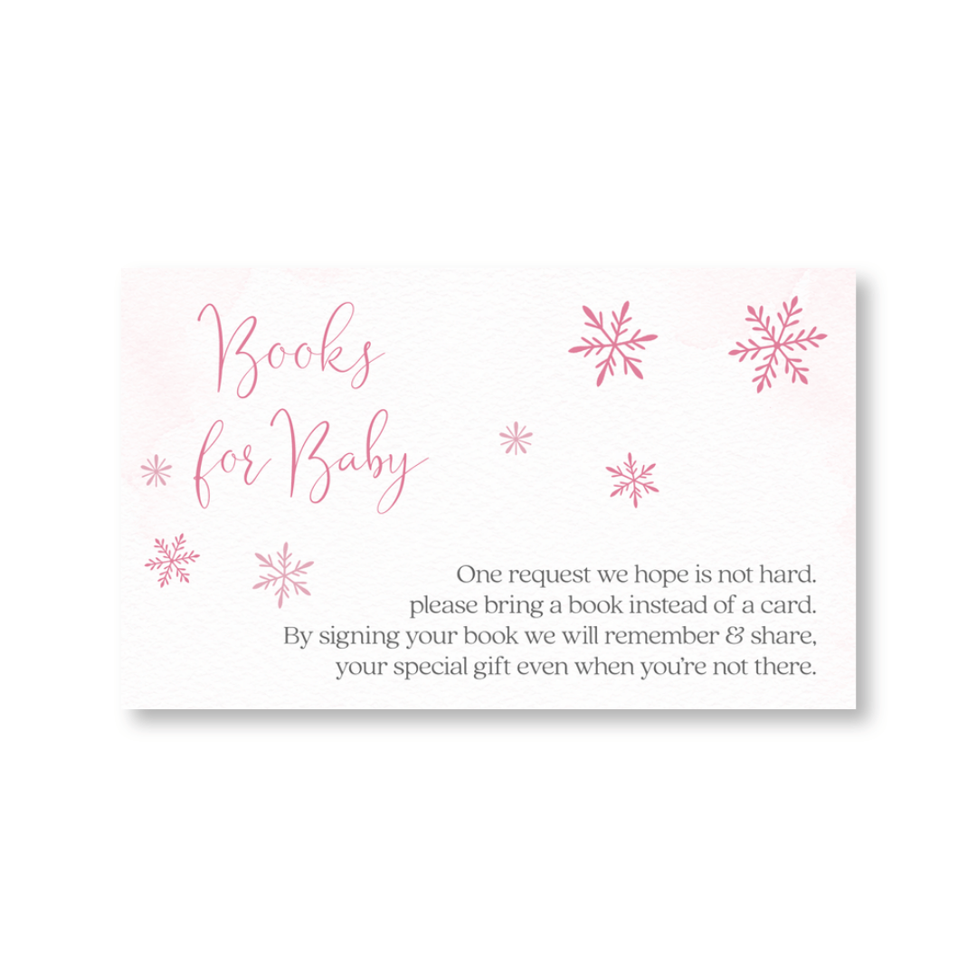Little Snowflake Pink Bring a Book Card