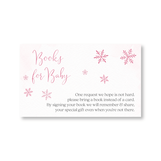 Little Snowflake Pink Bring a Book Card