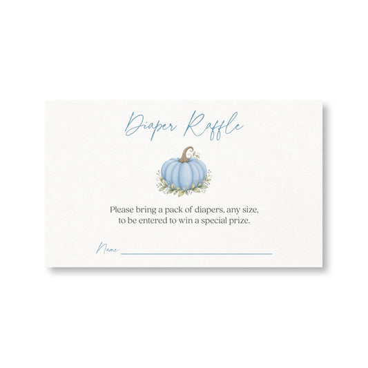 Painted Pumpkin Blue Diaper Raffle Ticket