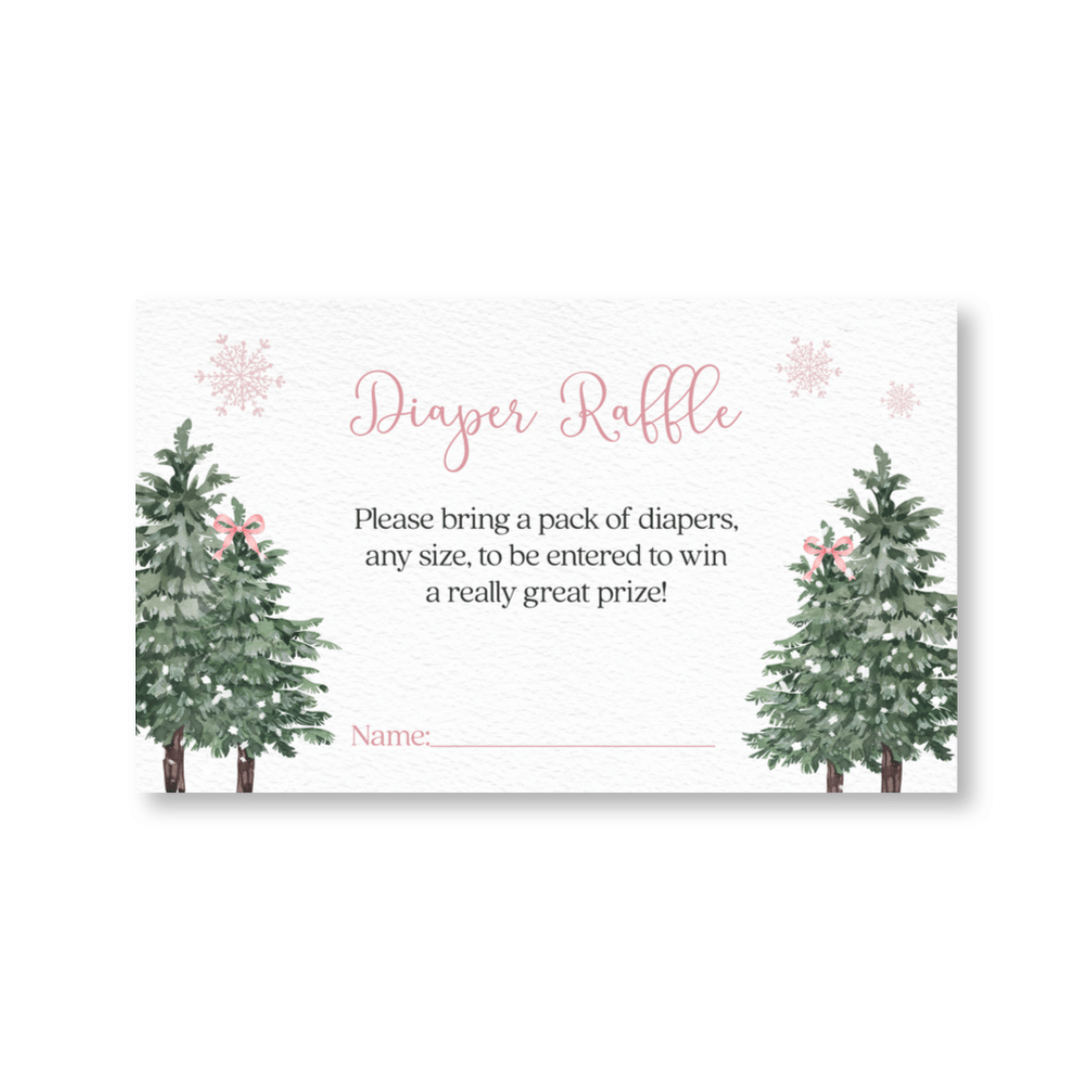 Baby It's Cold Outside Girl Diaper Raffle Ticket