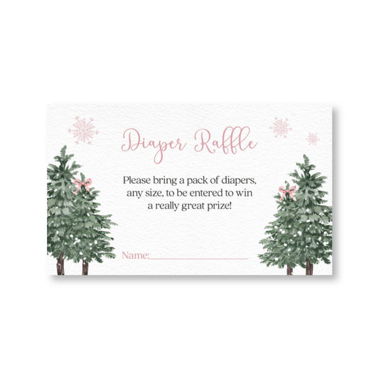 Baby It's Cold Outside Girl Diaper Raffle Ticket