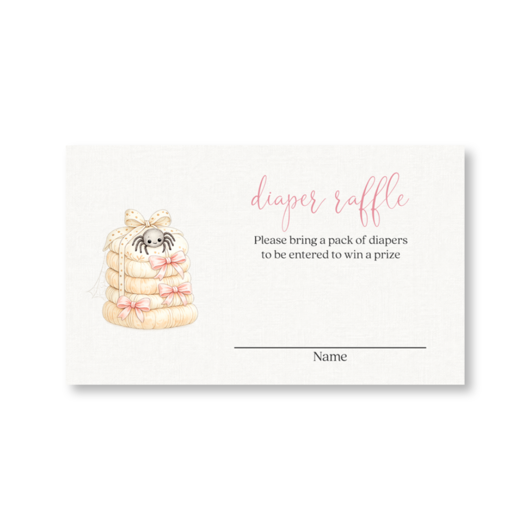 Little Boo Girl Diaper Raffle Ticket