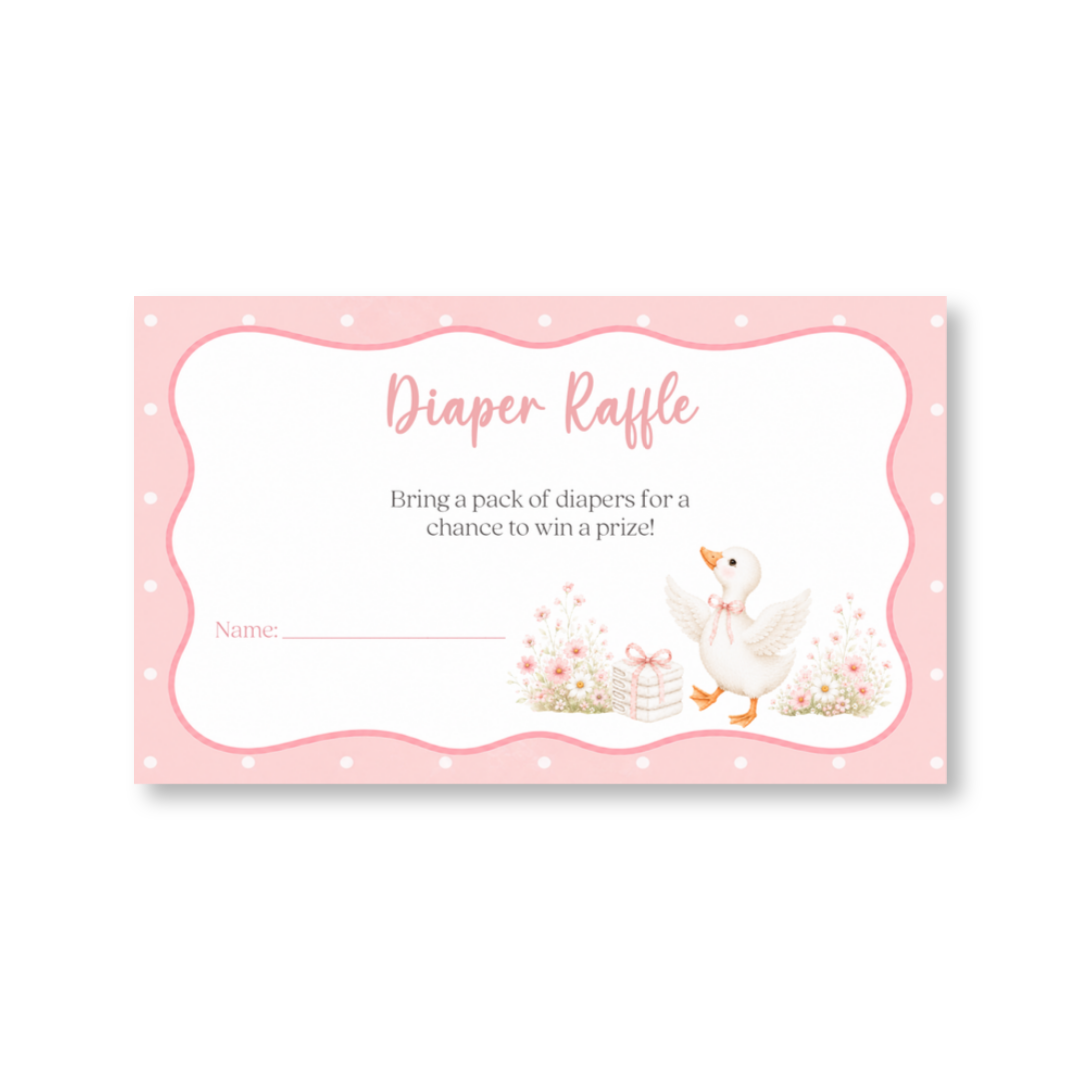 Silly Goose Diaper Raffle Ticket - Girl