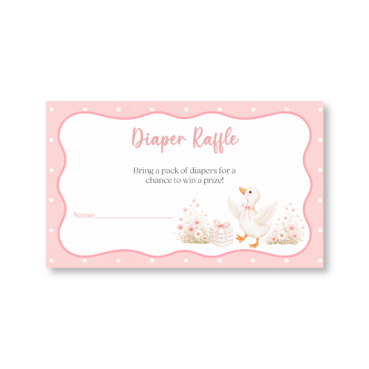 Silly Goose Diaper Raffle Ticket - Girl