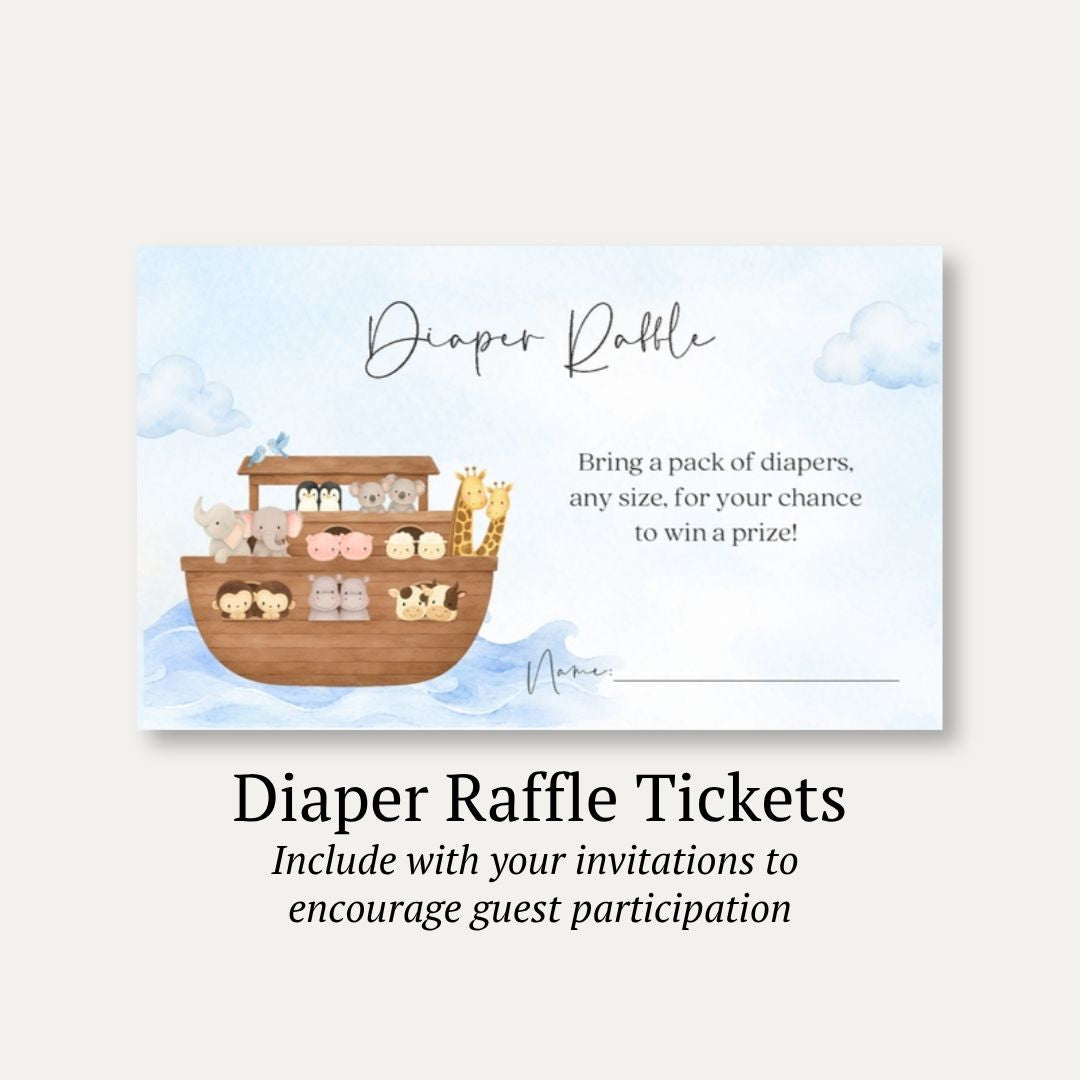 Noah's Ark Diaper Raffle Ticket
