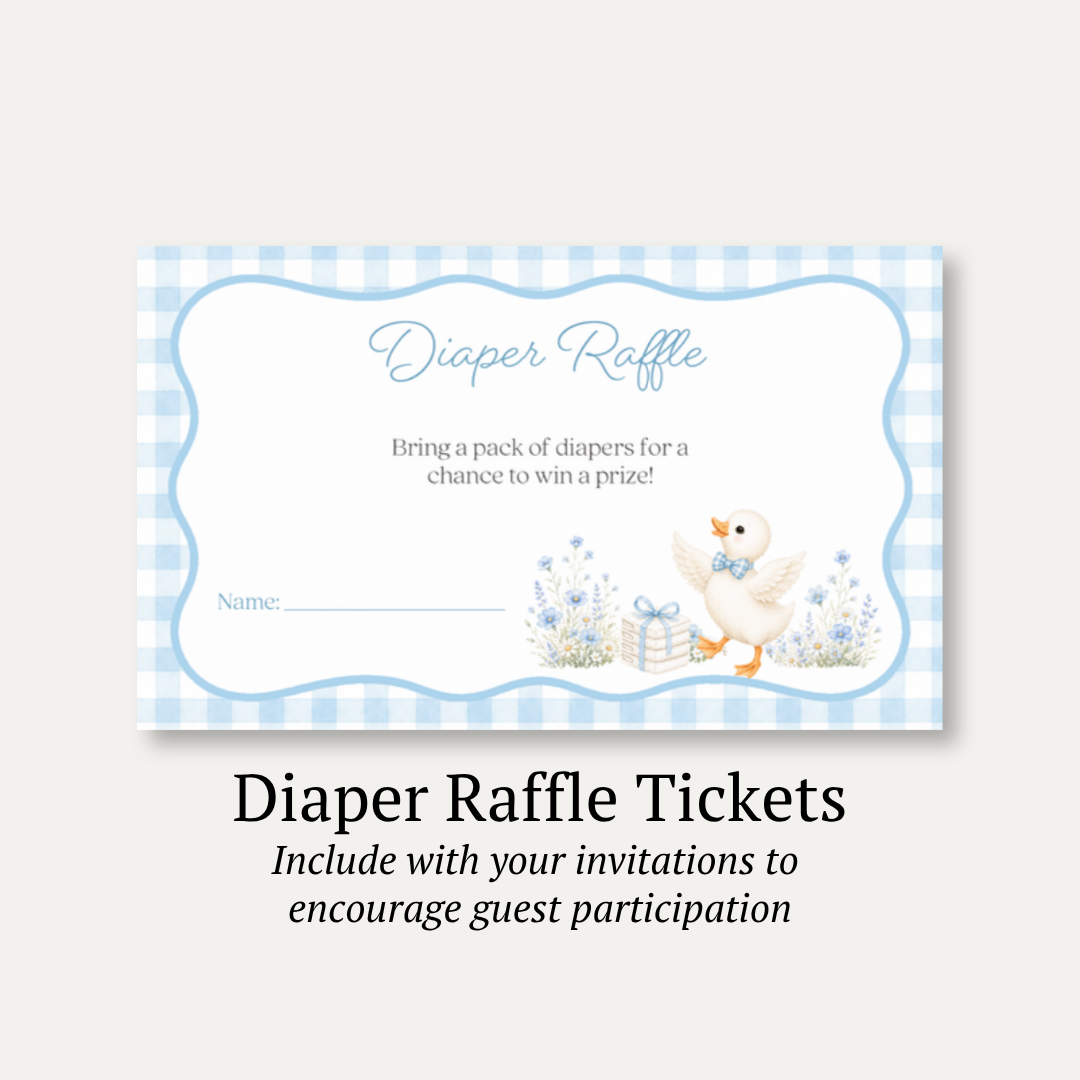 Silly Goose Diaper Raffle Ticket - Boy