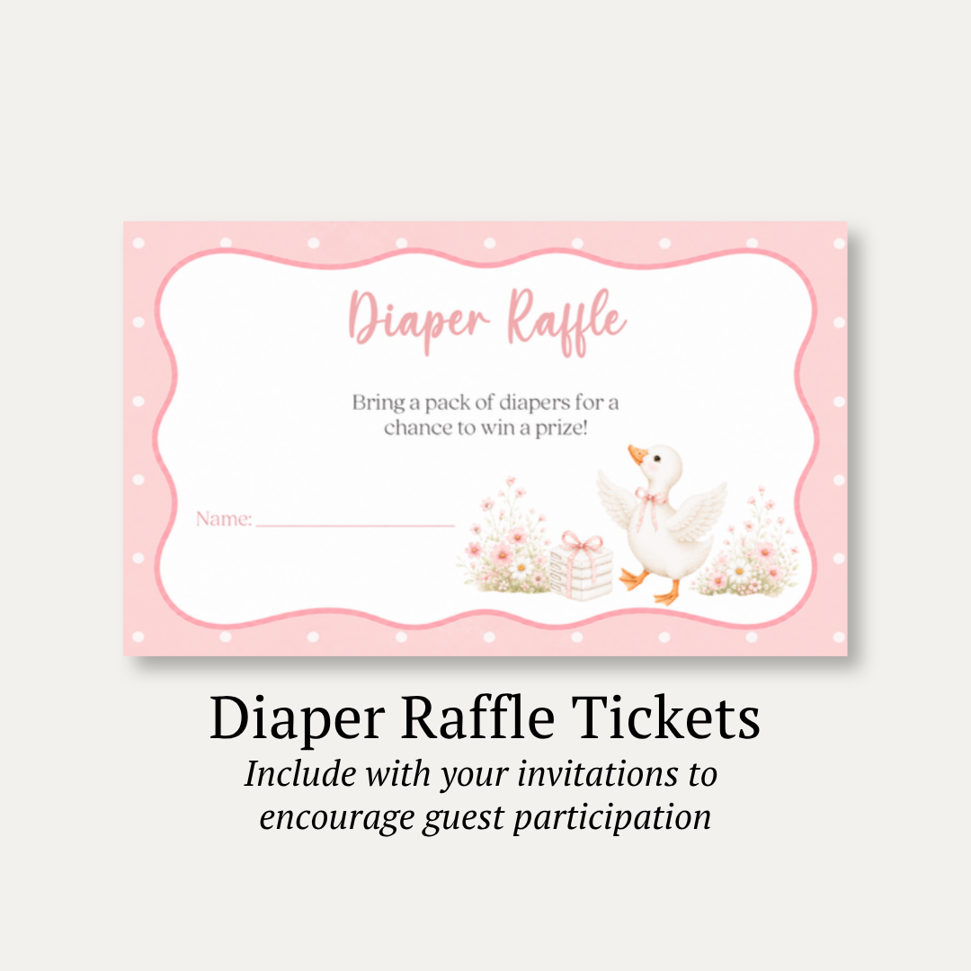 Silly Goose Diaper Raffle Ticket - Girl