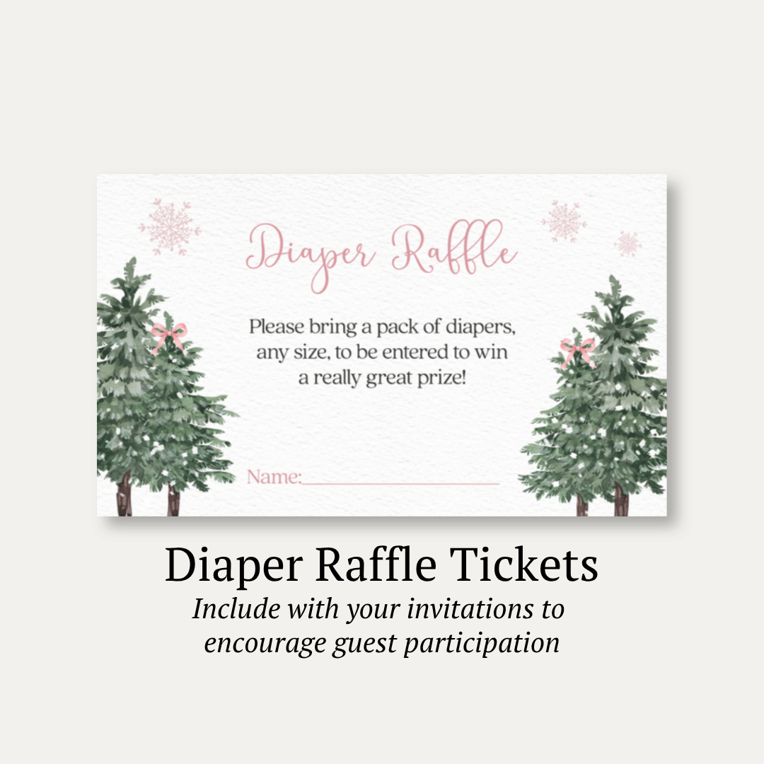 Baby It's Cold Outside Girl Diaper Raffle Ticket