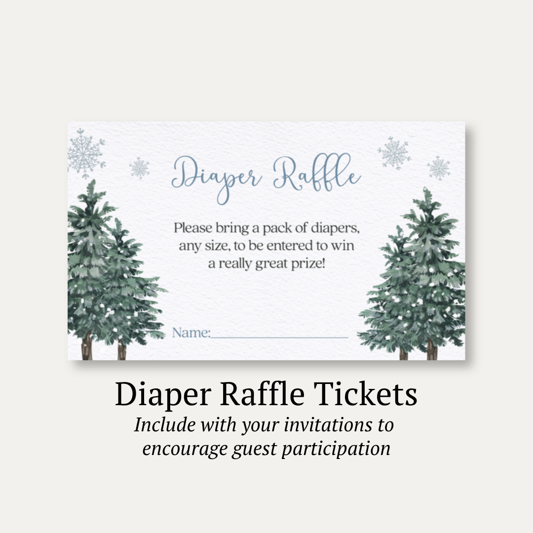 Baby It's Cold Outside Boy Diaper Raffle Ticket