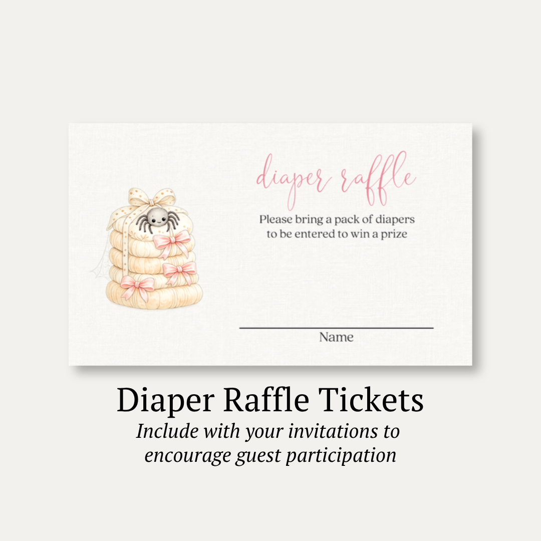 Little Boo Girl Diaper Raffle Ticket