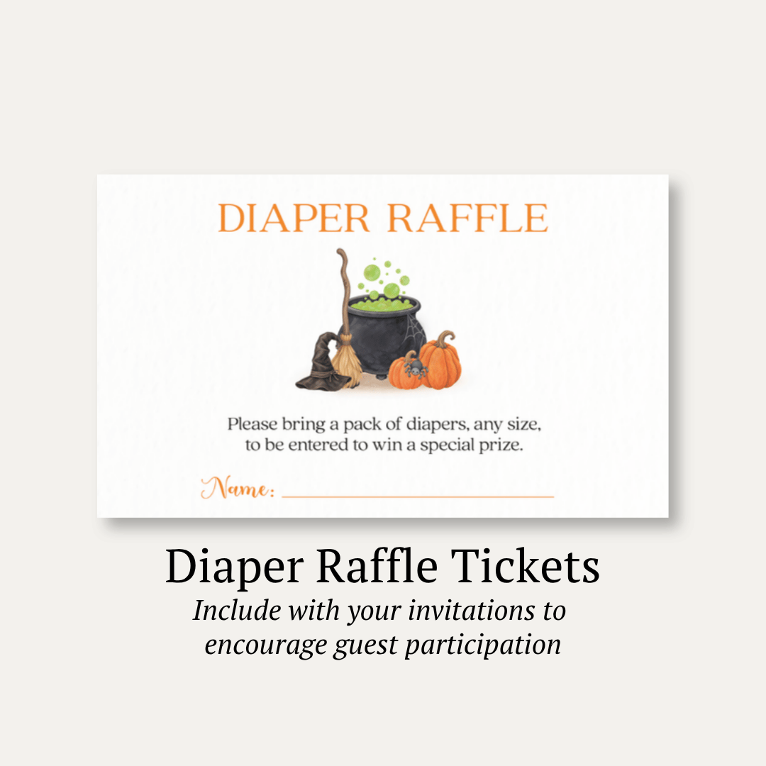 A Baby is Brewing Cauldron Diaper Raffle Ticket