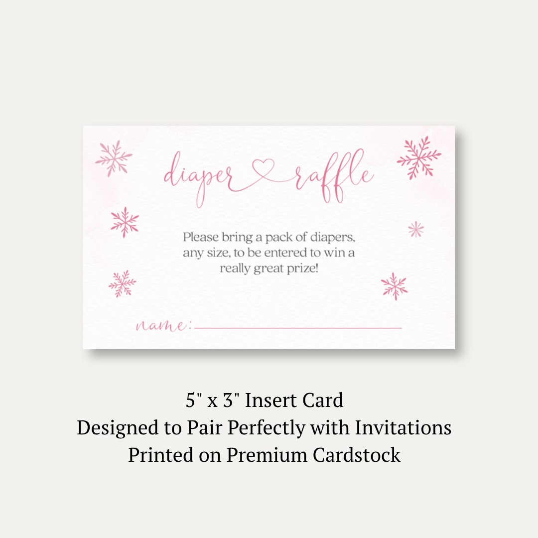 Little Snowflake Pink Diaper Raffle Ticket