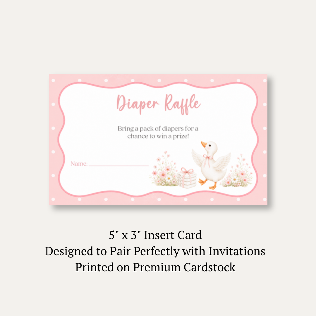 Silly Goose Diaper Raffle Ticket - Girl