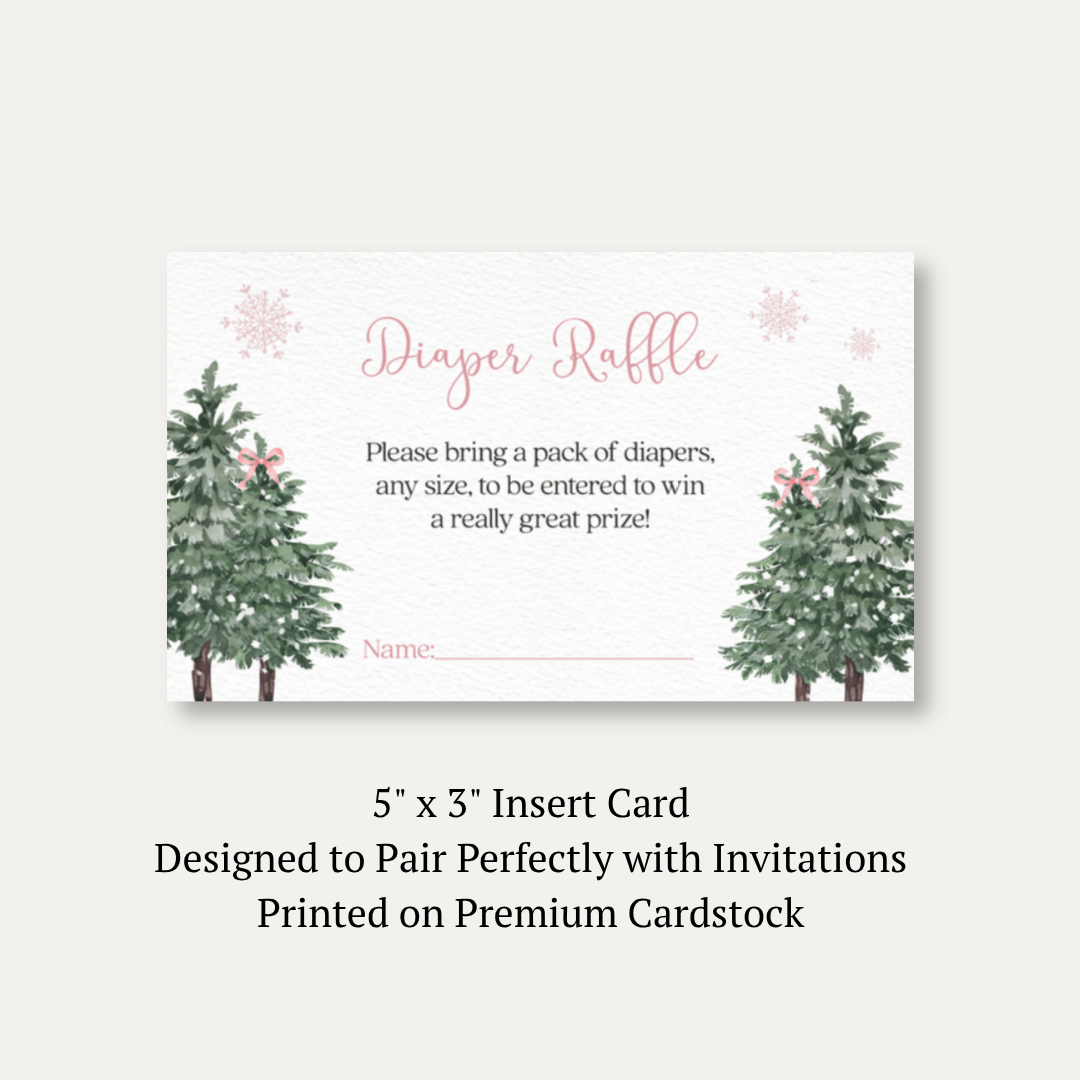 Baby It's Cold Outside Girl Diaper Raffle Ticket