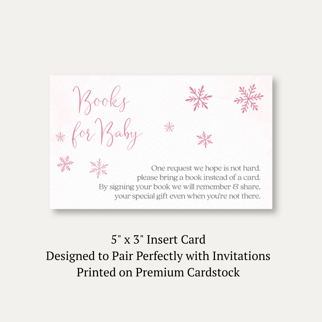 Little Snowflake Pink Bring a Book Card
