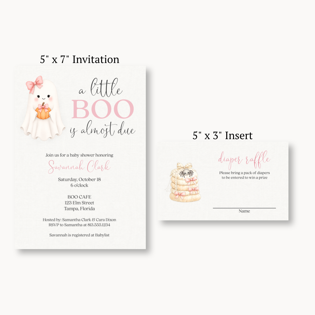 Little Boo Girl Diaper Raffle Ticket