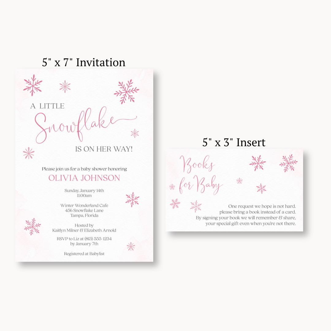 Little Snowflake Pink Bring a Book Card