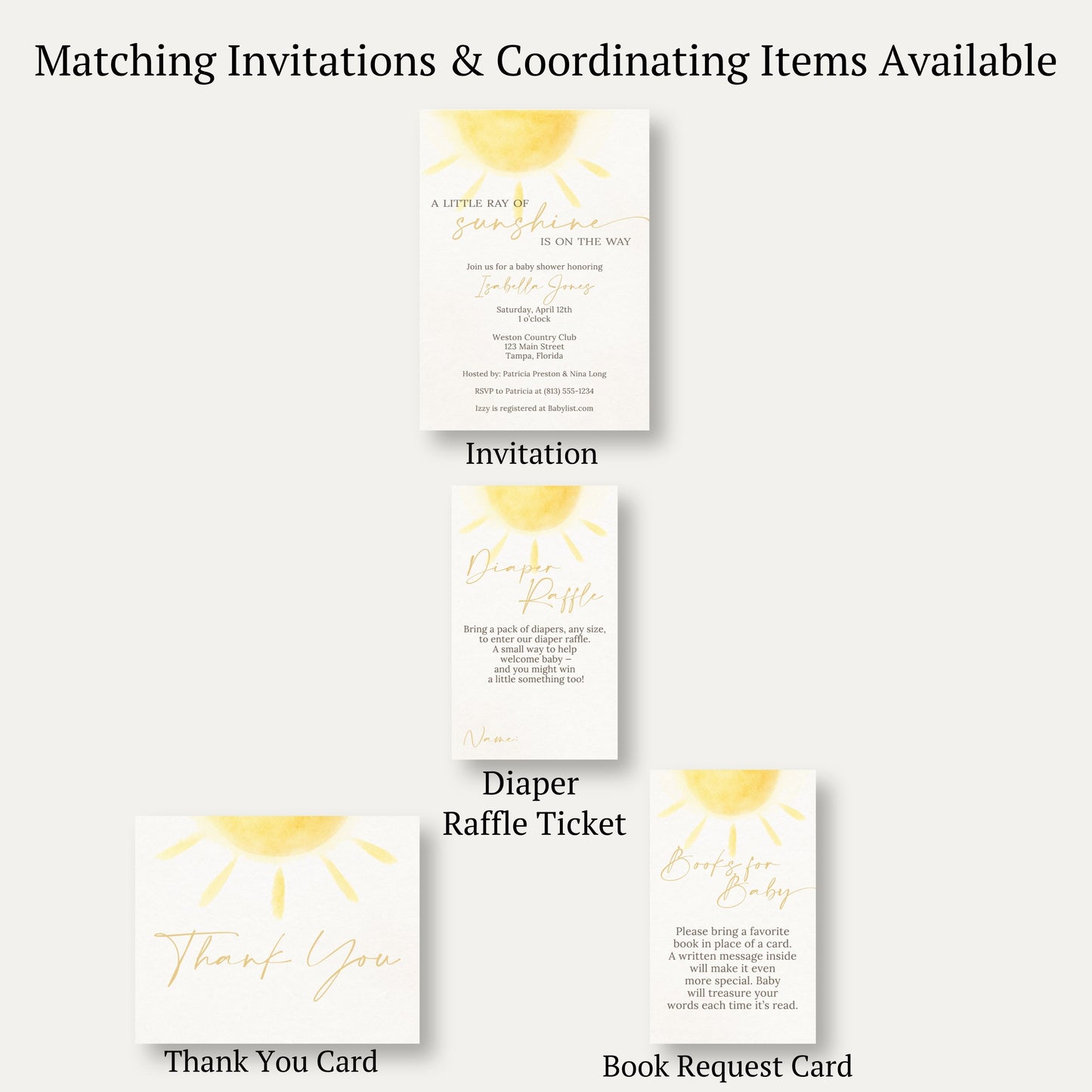 A Little Ray of Sunshine Diaper Raffle Ticket